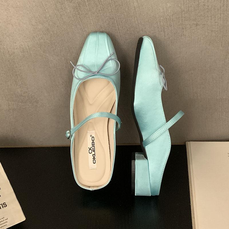 Mode Mode Schleife Damen Ballerinas Mary Janes Schuhe Damen Flache Schuhe Slipper Damen Ballerinas Pantoletten Mules Schuhe