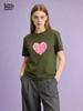 2026 New Style Heart-shaped Print Thin Female Print Summer Short Sleeve T-shirt Women Clothes Aesthetic Graphic T Shirts