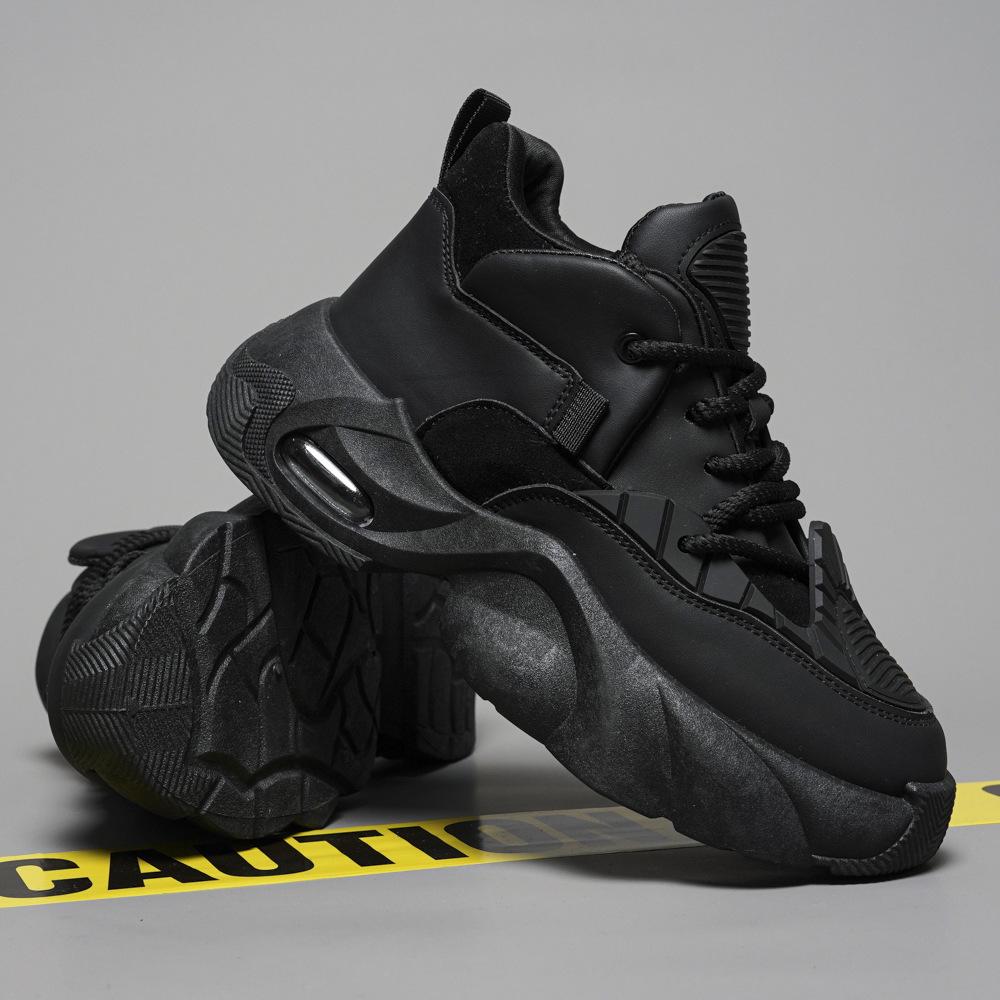 Chunky Sneaker Men Designer Air Cushion Sport Shoes Fashion Casual Microfiber Leather Breathable Height Increased Platform Shoes