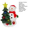 Christmas Santa Figurine Solar Light Resin Snowman Santa Claus Tree Statue Decorative Lamp Home Office Desktop Ornament