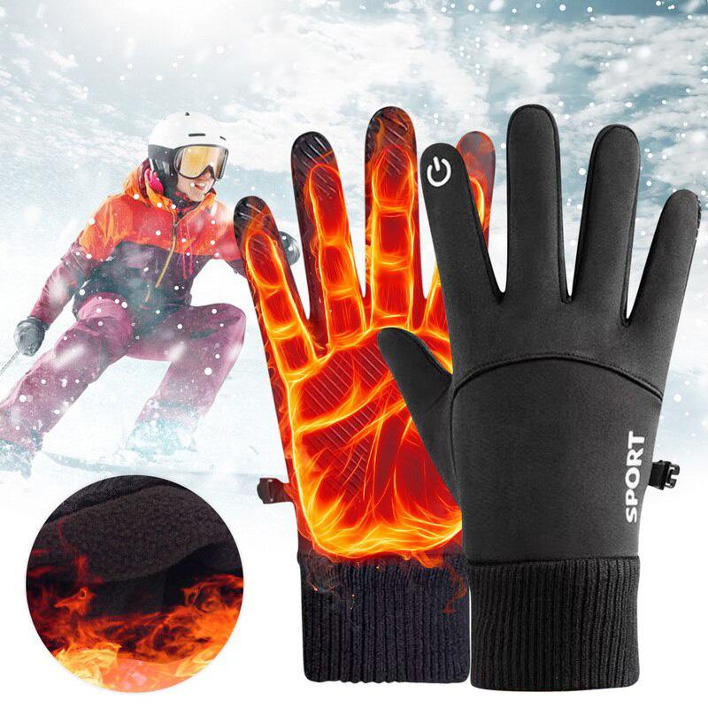 Winter Warm Full Fingers Waterproof Wind Proof Cycling Outdoor Sports Running Motorcycle Ski Touch Screen Fleece Gloves