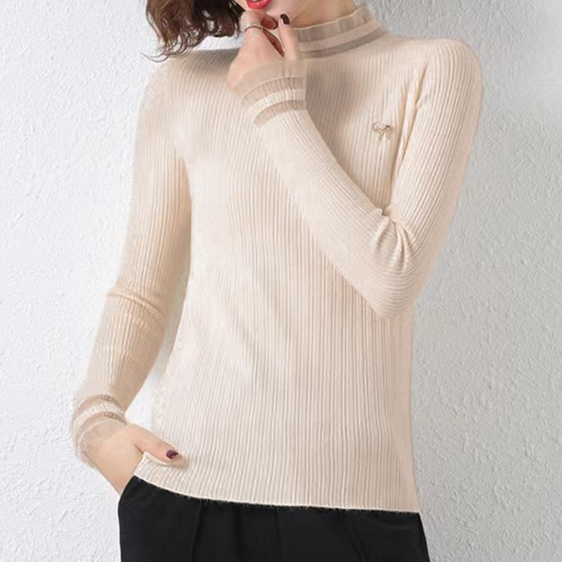 

Женский летний легкий свитер - 50% смесь шелка и шерсти тутового шелкопряда, дышащий мягкий трикотаж, регулирующий температуру XL бежевый