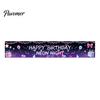 Birthday Decoration Banner Large Happy Yard Sign, 70 x 15 Inch Neon Cyberspace Theme Outdoor Backdrop for Boys Girls Party Supplies Portable