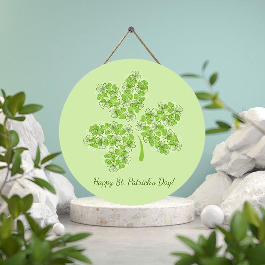 2D Flat 20cm happy st.patrick's day hat Wooden Wall Hanging Decor - car balloon Universal Holiday Wooden Pendant, Home Decoration, Welcome Sign Party