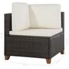 4 Piece Garden Lounge Set with Cushions Brown Poly Rattan