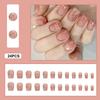 Gloss & Go 24 Reusable Artificial Fake Nail Set| Peach Color With Red And Golden Glitter Design Square Glossy Nails| Lightweight & Long Lasting| Q