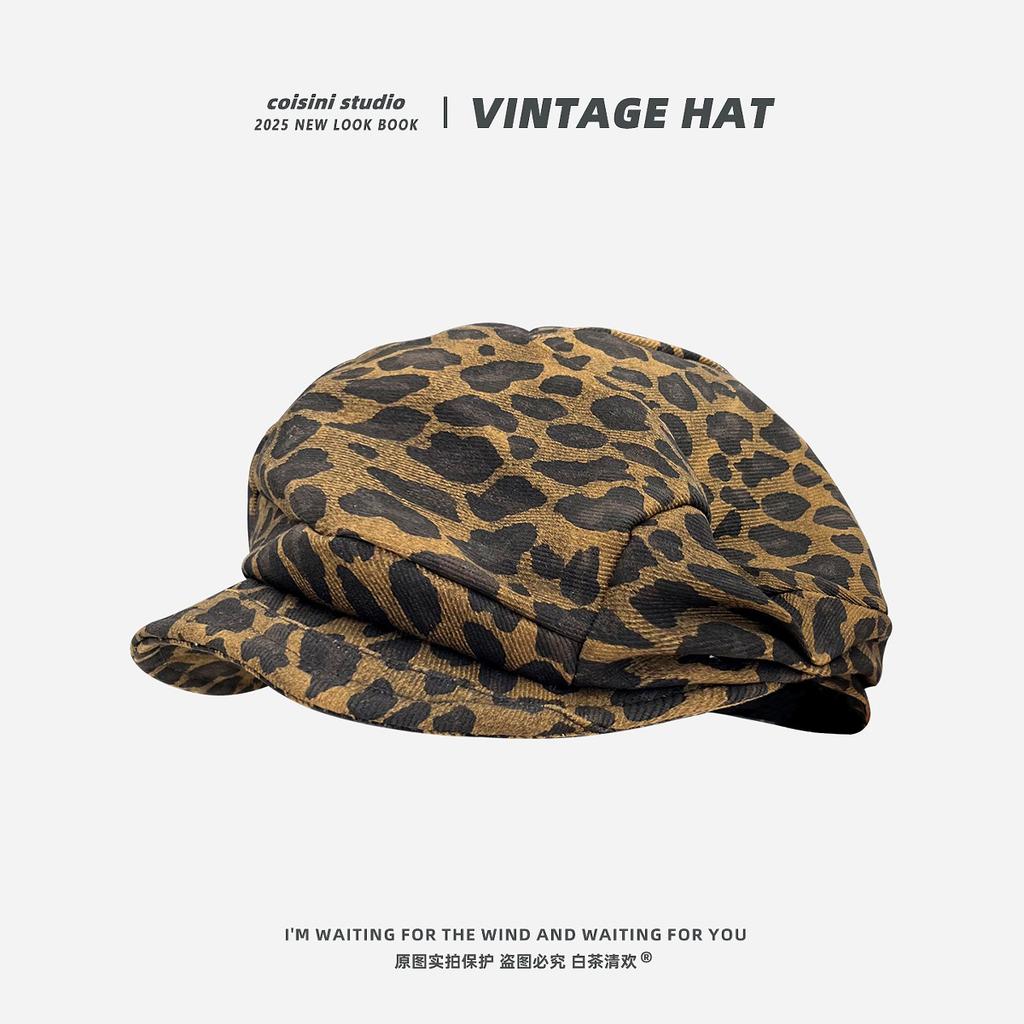 Retro Pleated Cloud Octagonal Hat Children Spring And Autumn Casual Versatile Literary Beret Showing Small Face