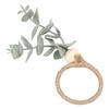 12PCS Napkin Rings Bohemian Style Wood Bead Farmhouse Napkins Ring Holders for Weddings Parties Leaves Design