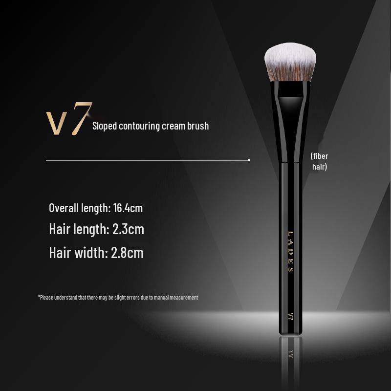 LADES V Series Makeup Brush Set - Contour, Nose Shadow, Laydown, Eyeshadow Blending Brushes (Animal Hair)