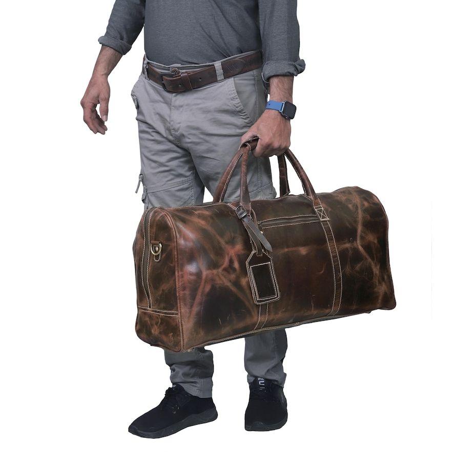 

Кожаная дорожная сумка из кожи растительного дубления для мужчин и женщин, дорожная сумка для ночевки, спортивная сумка-дафл, персонализированный подарок 24 x 12 x 10 in