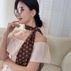 Leopard print scarf autumn and winter retro Spice Girl new silk scarf Bali yarn thin long silk scarf women's high sense personalized scarf