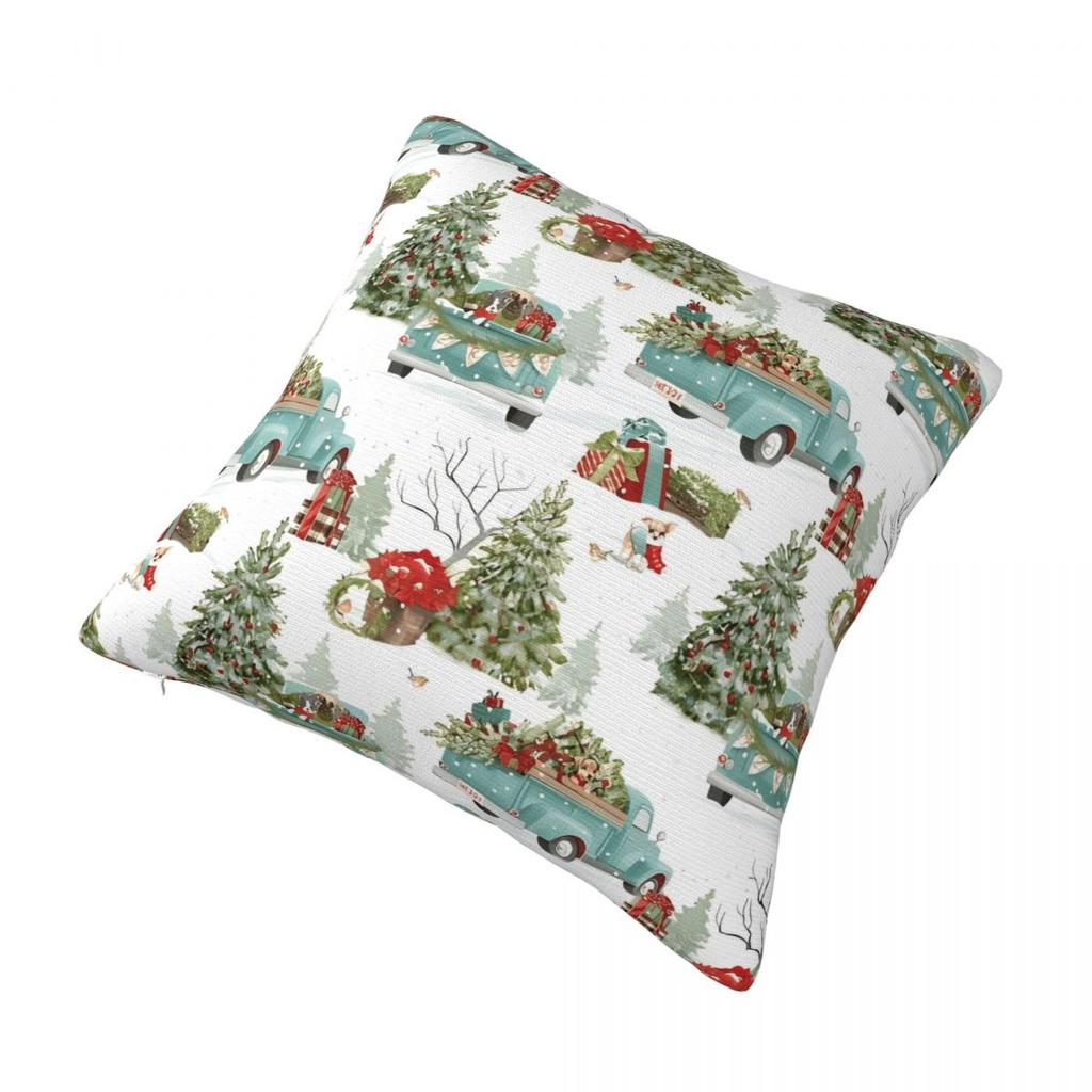 Pillow Cover Vintage Christmas Tree Graphic Cushion Cover Funny Pillow Case For Sofa Home Decoration Pillowcases