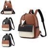 Zaino Studente Splicing Bicolore Elegante Grande Capacità Alla Moda Borsa in PU