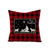 Plaid Christmas Pillowcase Red and Black Plaid Polyester Print Home Cushion Living Room Sofa Bedroom Cushion