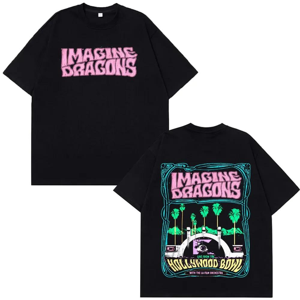

Imagine Dragons Hollywood Bowl Live Concert Double Sided Vintage T-Shirt Rock Band Oversized Cotton Unisex Tee 4XL