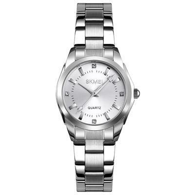 SKMEI Women's Watch, Stylish Stainless Steel, Waterproof, Business, Classic, Analog Quartz, Brand, Casual, Simple, Luxury, Gift, Silver