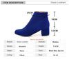 Fashion Spring Autumn Classic Flock Women Ankle Boots Fashion Female Boats Mujer Chunky Heels Comfortable Side Zip Short Bare Booties