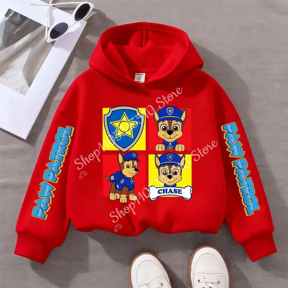 Paw Patrols Sweatshirt Chase Skye Anime Cartoon Print Cotton Fashion Casual Sports Thin Tops Spring Autumn Kids Clothes Gifts