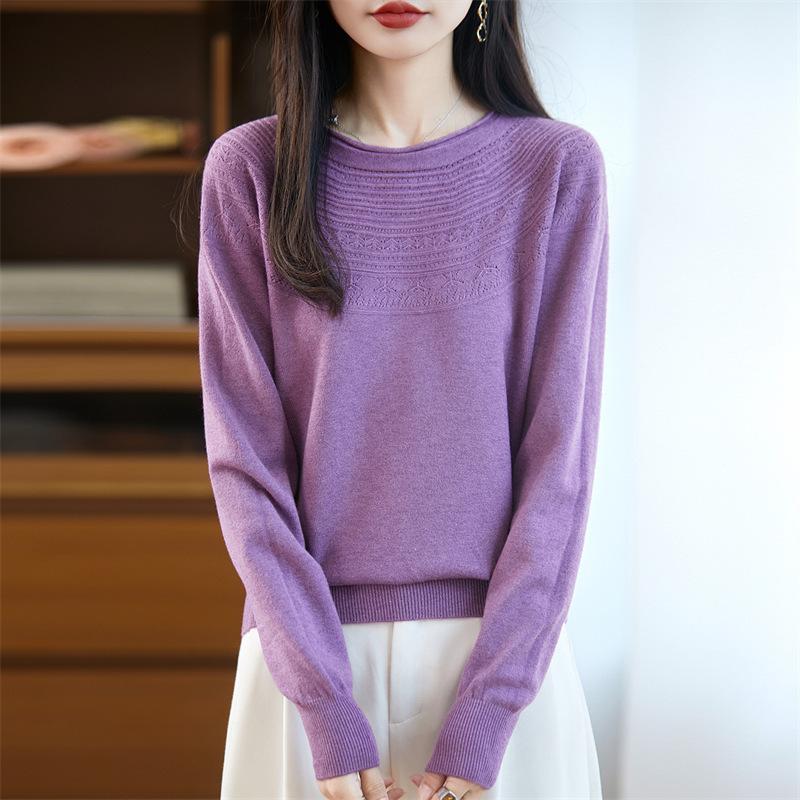 The New Autumn and Winter Style of Rolled-up Round-neck Loose-fitting Pullover Knitted Sweater with Long Sleeves Can Be Worn As A Base Layer