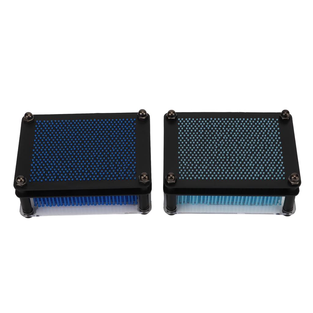 2Pcs 3D Pin Art Toys Decompress Sturdy Frame Interesting Durable Novel Blue Pin Art for Office