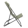 FOLDABLE DECK CHAIR Grue KHAKI adjustable backrest with cushion