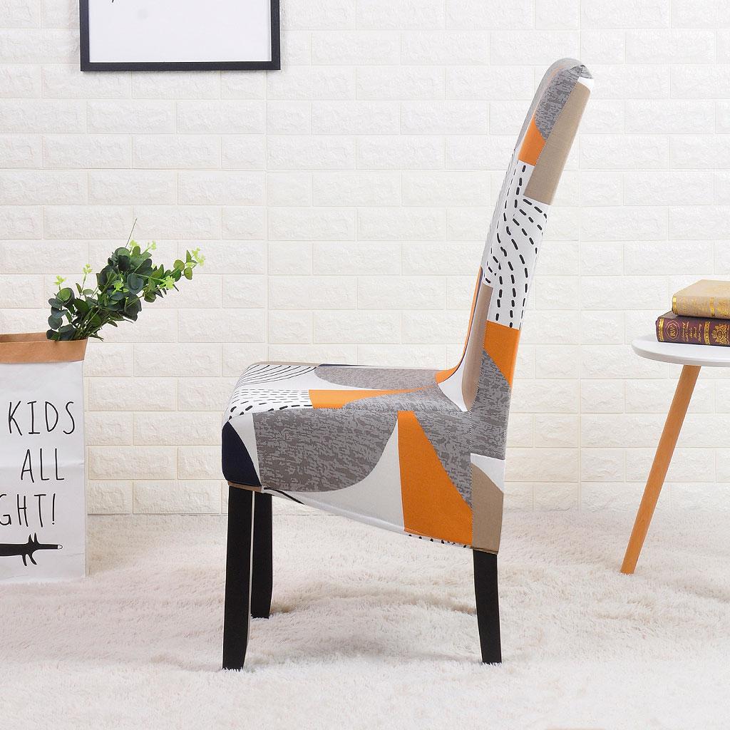 XL Size Printed Dining Chair Covers Large Removable Washable Kitchen Chair Protector Seat Cover for Dining Room Home Banquet