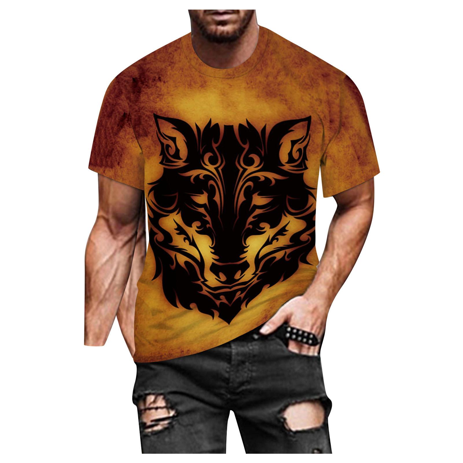 

(SU)Мужчины Женщины Весна Лето Повседневная Тонкая 3D Печатная Футболка С Коротким Рукавом Топ Блузка XL жёлтый