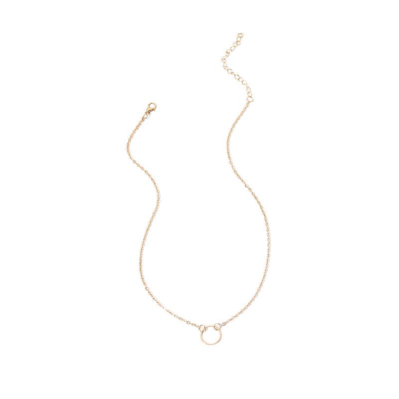 

Fashion personality simple geometric circle collarbone chain, necklace tide Douyin ins the same neck chain золотий