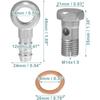 ACROPIX 14mm ID 12mm OD M14x1.5 Banjo Bolt Hose Barb Fittings Universal Banjo Fitting Fuel Line with Screw Washer for Motorcycle Silver Tone - Pack