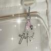 Syringe Heart Cross Charm Pendant Chain Phone Straps Pocket Keychain Strap
