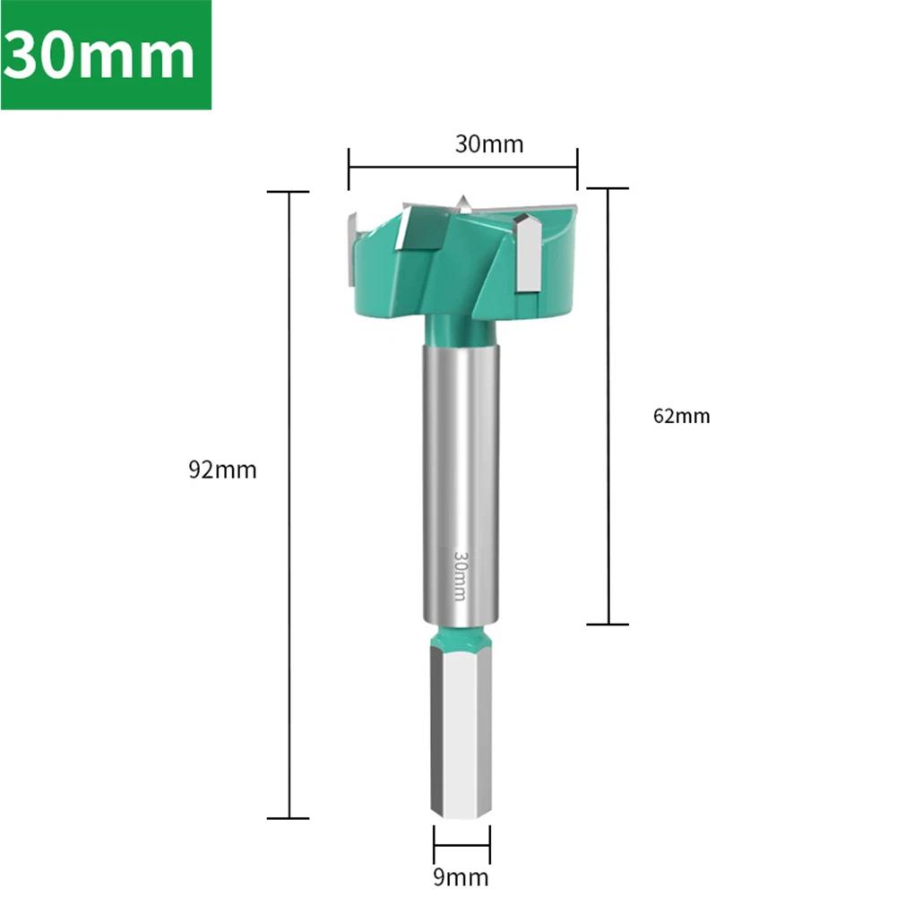 1pc 16-60mm 3-edged Woodworking Hole Opener Cutter Hinge Boring Drill Bits Hex Shank For Wood Plastics Plywood Drilling