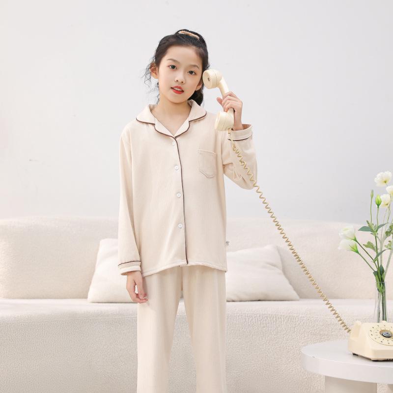 

Детский осенний теплый пижамный комплект из немецкого бархата - Кардиган для мальчиков и домашняя одежда для девочек для кондиционирования воздуха 130cm