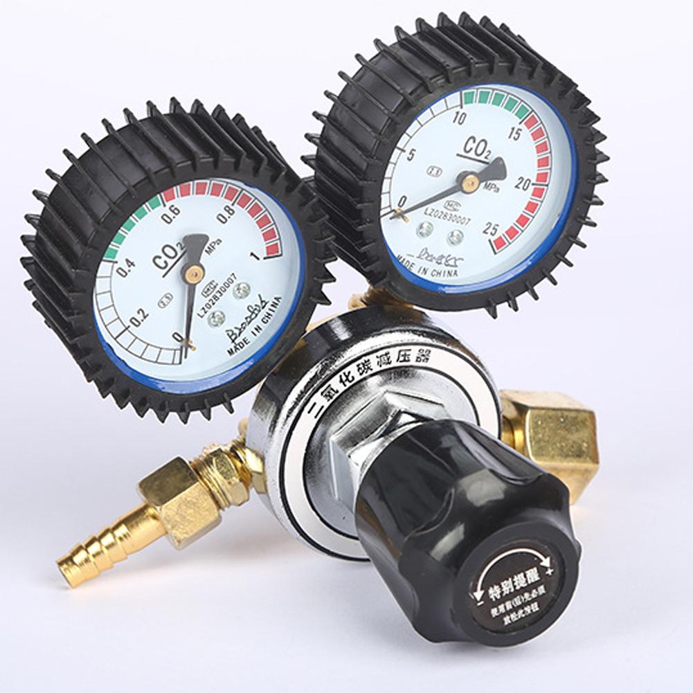 Zinc Alloy CO2 Pressure Reducer CO2 Gauge Pressure Reducing Valves CO2 Regulator Clear Dual Pressure Gauge Regulator