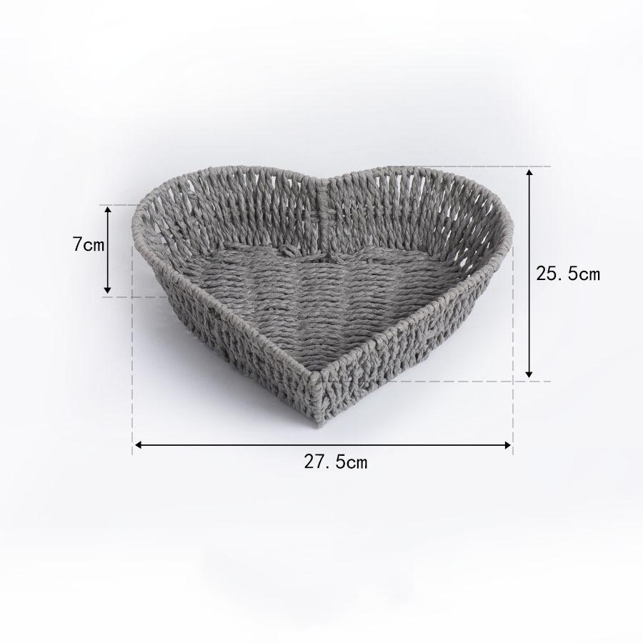 

Плетеная корзина для хранения в форме сердца, многофункциональная имитация ротанга, настольные корзины для хлеба, фруктов, ресторанная сервировочная корзина для демонстрации