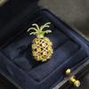 New Product Small Fresh Stone Yellow Pineapple Brooch Simple And Versatile Fashion Fruit Small Pin Men And Women The Same Collar Pin