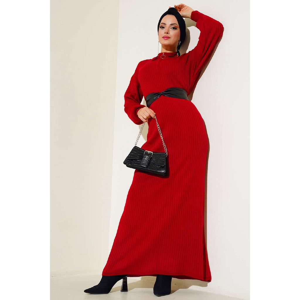 15900 Length Hijab Knitwear Dress - Black