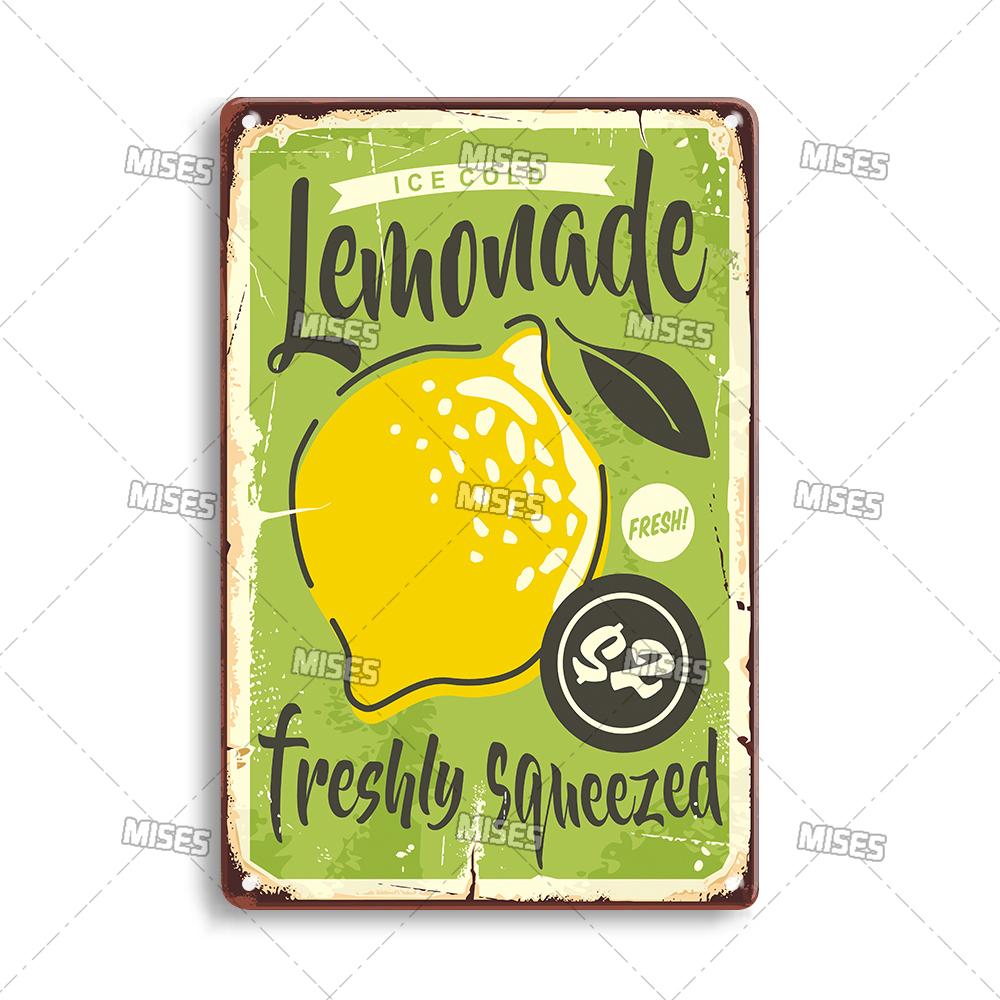 MISES Fruit And Vegetable Metal Poster Decorative Plate Kitchen Vintage Poster Home Bar Farm Industrial Decor Metal Tin Sign