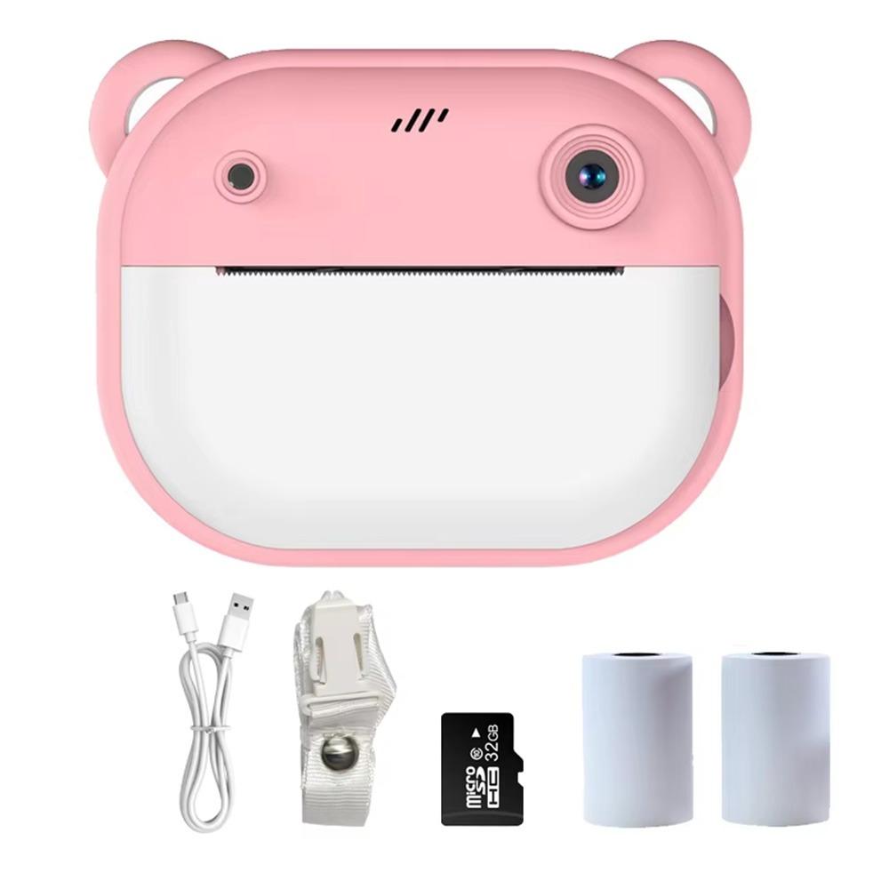 2.0Inch HD Screen Children Digital Camera with Print Paper Mini Instant Print Toys  Birthday Gift