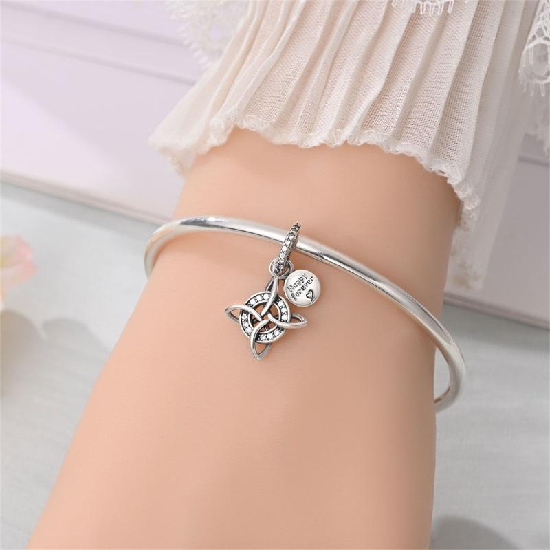 Copper Möbius Loop True Love'S Knot Charms Celtic Hercules Knot Bead Pendant Fit Original Bracelet Necklace Jewelry