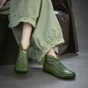 Johnature Retro Summer Short Boots Flat Side Zipper Genuine Leather Hollow-out Breathable Women's Shoes