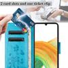For Samsung Galaxy A17 4G/5G Leather Wallet Case Butterfly Flower Imprinted Phone Cover with Strap