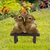 Garten Paar Hasen Statue Dekor Handwerk Dekorativ, Sammlerstück, Tierfigur Skulptur