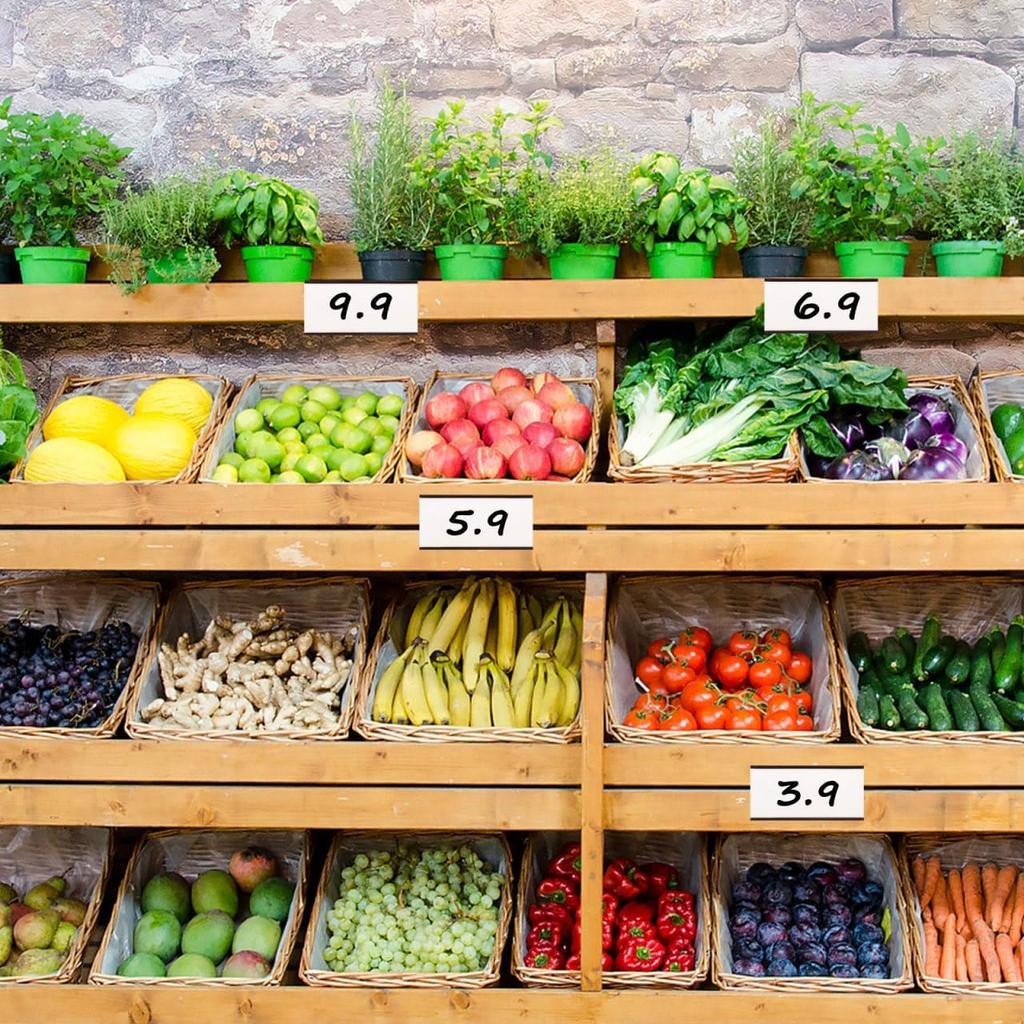 TOYMYTOY Magnetische Magnetische Etikettenhalter mit Magnetischen Datenkartenhaltern mit Schutzfolie und Papier für Metallregale und 76 x Packung mit 30 Etiketten,