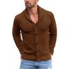 Men's Solid Color Button-Up Long Sleeve Knitted Sweater