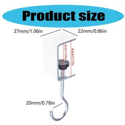 360 Rotating Desk Edge Hook Without Drilling Iron Hanger for Backpacks Umbrellas Keys Office Home Space Organization