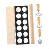 5-Piece Ravioli Maker Press Set Pasta Stamp Cutter Noodle Accessories Including Wooden Roller And 12