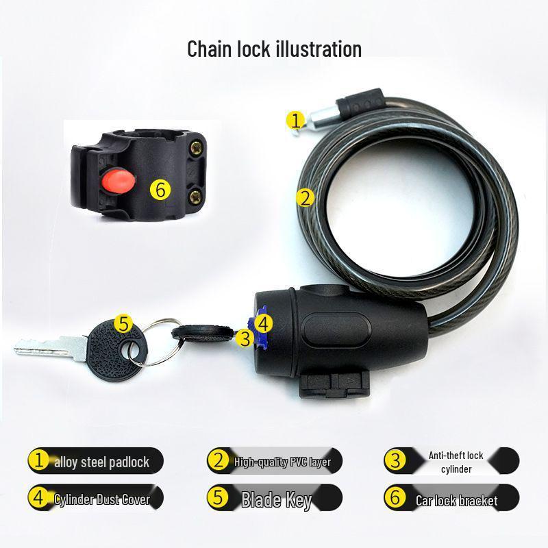 Portable Anti-theft Bicycle Combination Lock - Mountain Bike Steel Cable