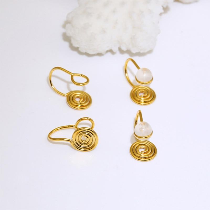 10 Pairs Hypoallergenic Clip-on Earrings Converter Round Flat Back Coil Earring Clip Converter for None Pierced Ears