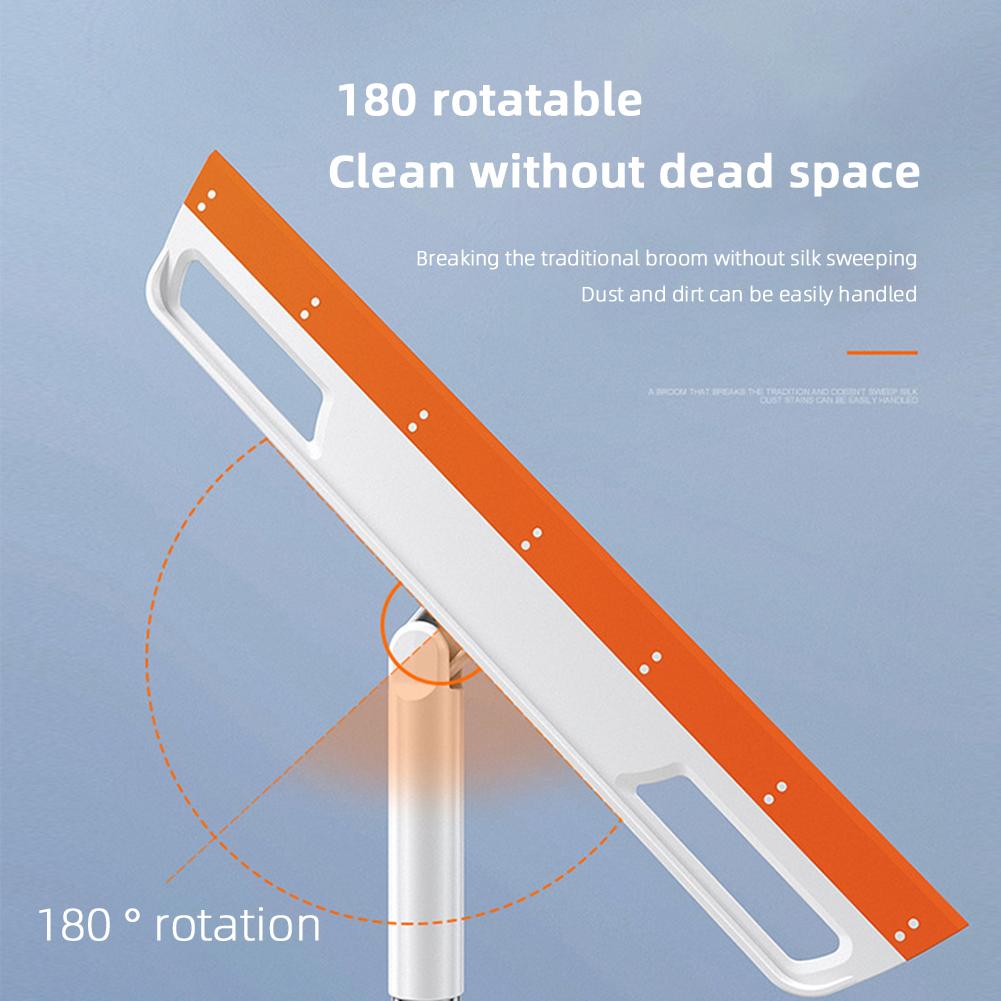 Household Big Clean Brush Head 180 ° Rotating Silicone Wipers Toilet Floor Wiper Household Dust-free Brooms With Stainless Steel