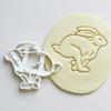 Easter Bunny Cookie Cutter 3D Static Running Rabbit Fondant Biscuit Stamp Embossed Mold Hand Press Pastry Cake Decorating Tools